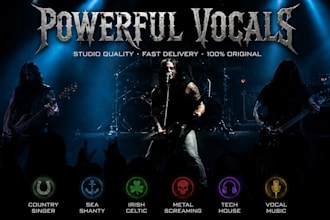 record metal screaming, background music ,vocal music