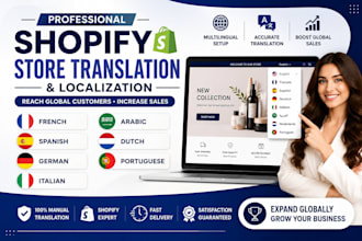 translate shopify store to french spanish german italian arabic dutch portuguese