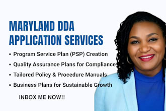 write dda maryland program service plan, policy and procedure, quality assurance