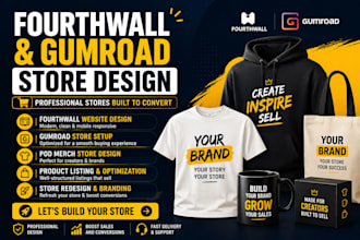 fourthwall website fourth wall store fourthwall pod gumroad store gumroad sales