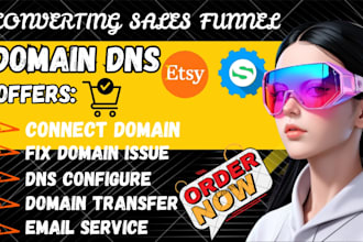 connect or transfer your domain dns to shopify, wix, or systeme io