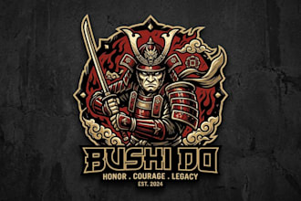 design a bold and legendary samurai logo for your brand