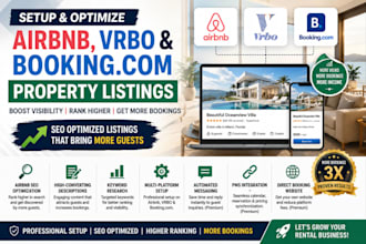 setup airbnb vrbo booking com property listing to boost bookings, airbnb SEO
