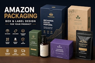 do amazon product packaging, ecommerce box and label design for your product