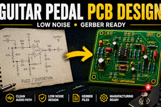 create professional guitar effects pedal pcb with tested signal flow