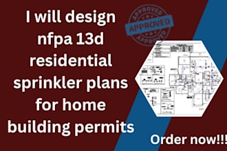 design nfpa 13d residential sprinkler plans for home building permits