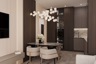 photorealistic 3d visualization of the kitchen