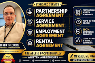 draft partnership agreement, employment agreement and rental agreement writing