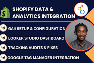 set up shopify data tracking ga4 GTM and analytics dashboards