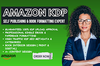 amazon kindle publishing, book formatting, self publishing,  KDP book upload,