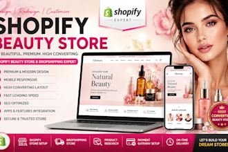 design shopify beauty store, shopify beauty website, shopify dropshipping store