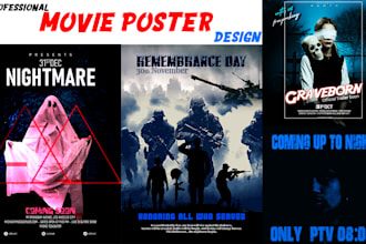 design professional luxury cinematic movie posters for your amazing story