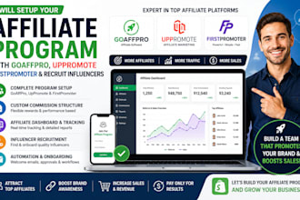 setup goaffpro uppromote firstpromoter affiliate program and recruit influencer