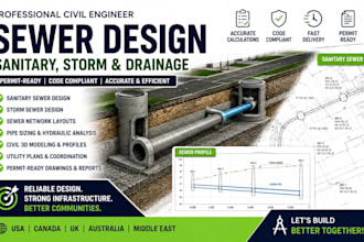 design sewer systems, sanitary sewer and drainage plans