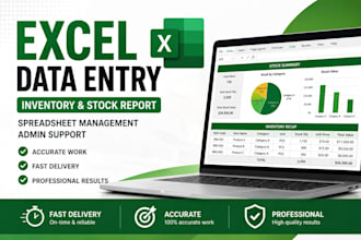 do data entry and excel inventory reporting