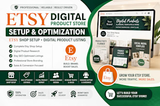setup etsy digital product store, etsy shop setup etsy product listing