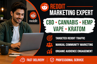 promote cbd, cannabis, hemp, vape product, kratom website via reddit marketing
