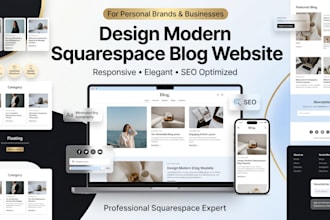 design modern squarespace blog website for personal brand and business