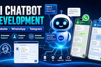 build ai chatbot for website whatsapp telegram and support