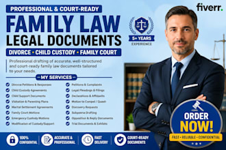 draft divorce child custody and family law legal documents