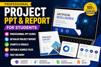 create professional project ppt and report for students