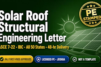 provide a structural engineering letter for solar panel roof installation permit
