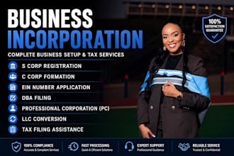 do s corp, c corp, ein number, dba filling, pc and llc conversion
