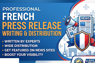 write and distribute professional french press release for your business