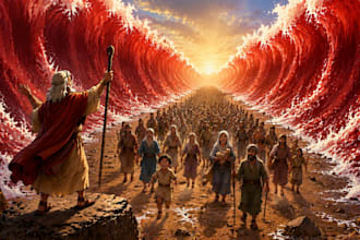 illustrate christian bible story illustration, children story book illustration