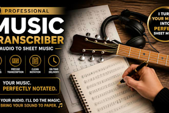 transcribe your custom music or beat into accurate sheet music midi and notation