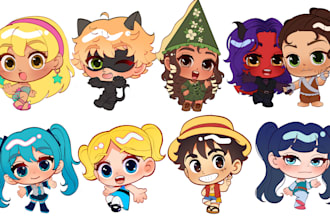 create two sketchy chibis for you