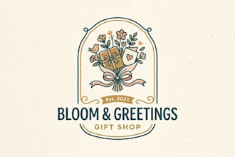 design a cute and professional gift shop logo for your brand