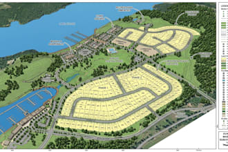 render 3dsite maps, plat maps, master plans, vector maps, and subdivision layout
