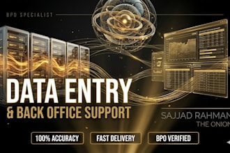 do fast and accurate data entry and back office support
