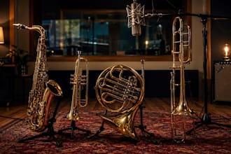 record quality brass parts with saxophone, trumpet, french horn or trombone