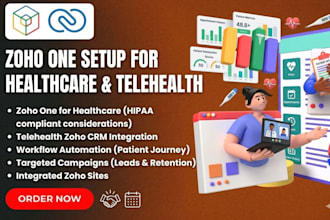do zoho one setup for healthcare, telehealth zoho crm, workflow campaigns, sites