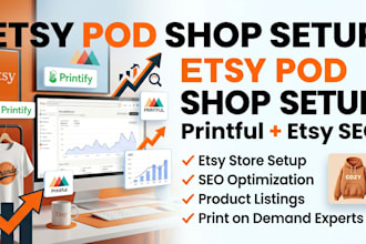 setup etsy pod shop with printify, printful, and etsy SEO