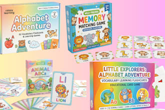 design kids educational card memory card matching card game flashcard card box