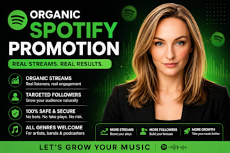 increase spotify music streams and followers with organic promotion