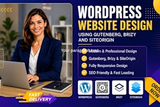 design wordpress website using gutenberg brizy and siteorigin