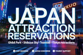 secure ghibli park, shibuya sky and japan attraction reservations