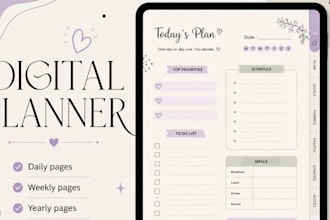 create aesthetic digital planners, journals and habit trackers