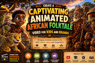 create african folktale video animation, kid rhyme video thumbnail