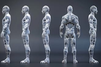 rig model for second life avatar character bento skeleton, mesh body and animesh