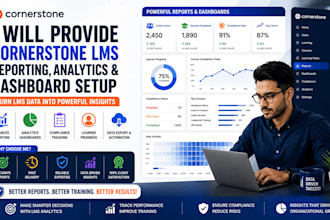 provide cornerstone lms reporting analytics and dashboard setup