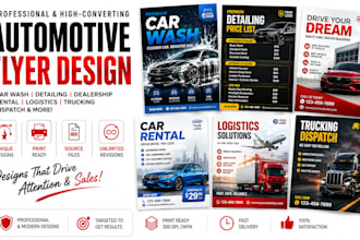 create car wash service sale rental dealership show logistics detailing flyer