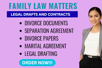 draft divorce, separation, and marital settlement documents