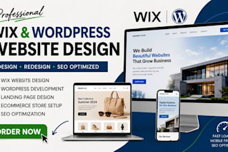 design wix website wix landing page, wordpress website, wix ecommerce store