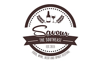 design monogram food and booze festival logo