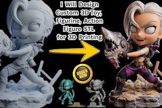 design custom 3d toy, figurine, action figure for 3d printing